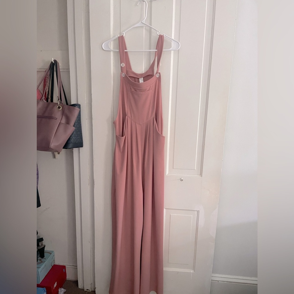 Halara pink overalls